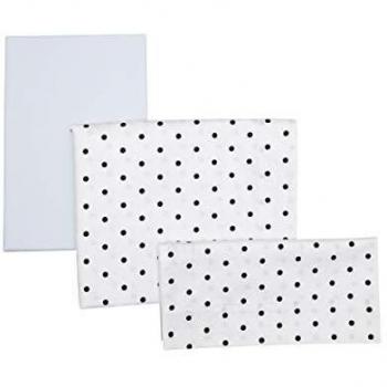 Be Dots - Juego de 3 sabanas para mini cuna, niños, color celeste