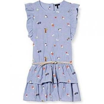 IKKS Junior Robe Brodé Avec Ceinture Dorée Falda, Azul