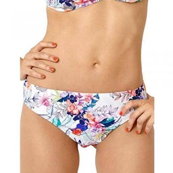 Miss Sans Complexe 68XAF04 Women's Bora Bora White Multi Floral Print Swimwear Beachwear Bikini Bottom Xsmall