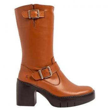 Botas de Tacón Art 1657 Sofia para Mujer en Cuero Marrón, con Cremallera y Estilo Casual, Talla 42 EU