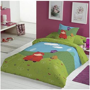 Funda Nórdica Infantil/Juvenil Reversible Caperucita con Funda de Almohada - Cama 105 (180x260 cm)