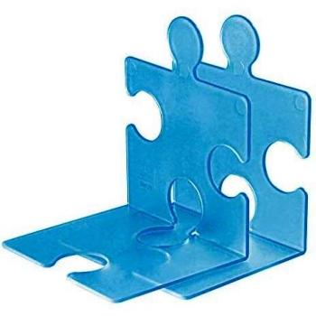 Han 9212-64 - Soporte para CD o libros en forma de pieza de puzzle, color azul transparente [importado de Alemania]