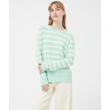 Jersey de mujer de punto con estampado de rayas en verde