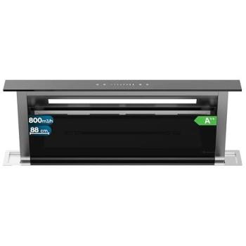 Campana Extractora de Encimera Cecotec Bolero Flux ET 908000 Cristal Negro A++ 90cm, Succión 800m³/h, 8 Velocidades, Control Táctil Slider