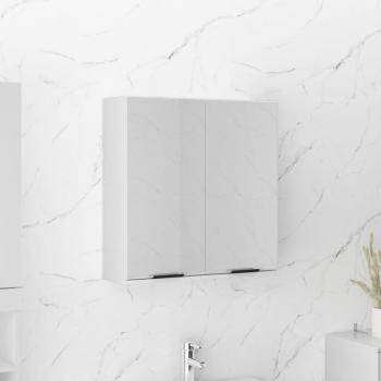 Armario de baño con espejo blanco brillante 64x20x67 cm Vidaxl