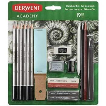 Derwent Academy Graphite Set de Bocetaje para Dibujar y Escribir, Set de 12, Kit de Iniciación, Lápices H-6B con Sacapuntas, Ideal para Bocetaje, Calidad Academy para Estudiantes, 2300365