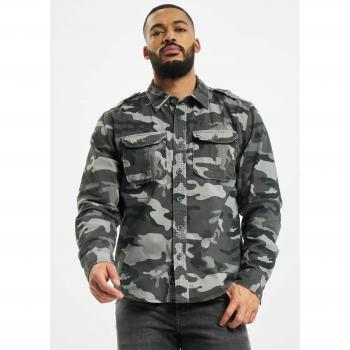 Brandit Camisa De Manga Larga Vintage Negra Gris 7XL