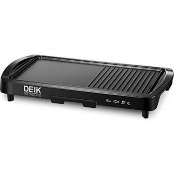 Deik Plancha de cocina, Plancha de asar eléctrica 2 en 1 XL, Calienta de manera uniforme y muy rápida, Temperatura ajustable y antiadherente, Fácil limpieza, 1800 W, 46 x 26 cm