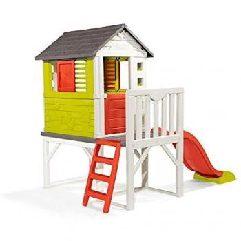 Smoby ‘My House on Stilts’ with Slide, Kids Playhouse / Wendy house on 2 levels, Strong and Durable, Made with UV-Treated Plastic, Suitable for Indoor and Outdoor Use