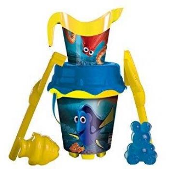 Buscando a Dory - Set Cubo de Playa, Castillo con regadera, Pala, rastrillo y moldes, 18 cm
