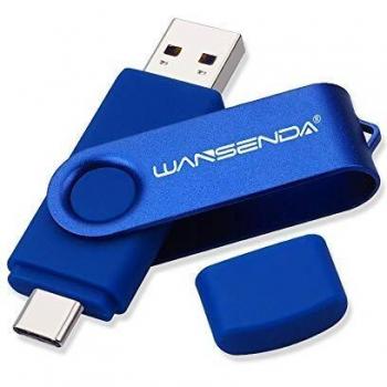 Wansenda TC108 - Memoria USB Tipo C USB 3.0 de 64 GB USB C Pen Drive Dual OTG Flash Drive para Samsung Galaxy S8 / S8 + / S9 / S9 + / S10, Note 8, LG G6, V30, Google Pixel XL