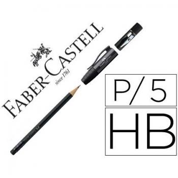 Lapices faber con sacapuntas incorporado negro