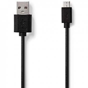 Cable USB 2.0 Tipo A a Micro B de 1 metro en color negro
