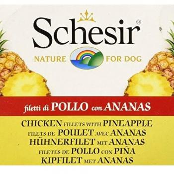 Schesir Dog Chicken with Pineapple, Chicken Fillets with Pineapple, 150 gr