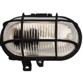 Aplique oval 60w ip 44 negro
