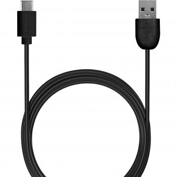 Puro Cable USB-C 2.0 de 1m con Conectores Macho a Macho, Negro