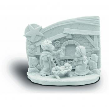 Nadal - Figura del Belén con relieve, color blanco, tamaño pequeño