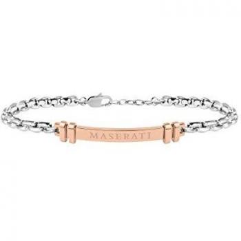 Pulsera para hombre, Colección Maserati Jewels, en acero y pvd oro rosa, ajustable con cierre mosquetón - JM418ANL02