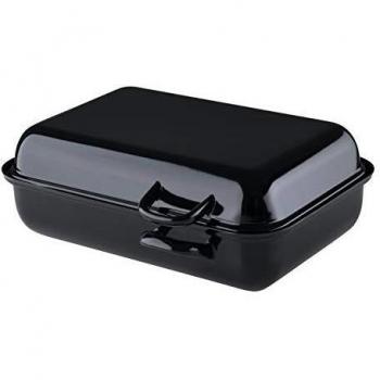 Doppelbräter Compact Riess 37x26 cm Emaille Negra con Tapa