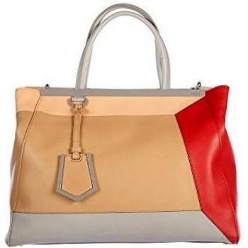 Fendi bolso de mano para compras en piel mujer nuevo 2jours beige