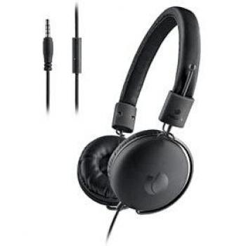 NGS Cross Hop Wired Headphones with Microphone, 3.5mm Jack, Black