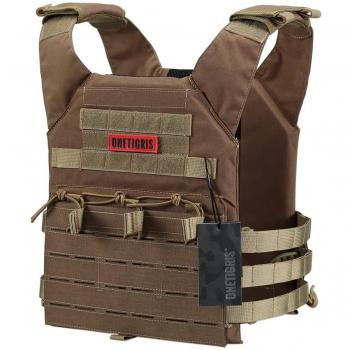Ligero chaleco modular de combate de nailon cortado a láser 500D de OneTigris., Tactical Vest, Marrón