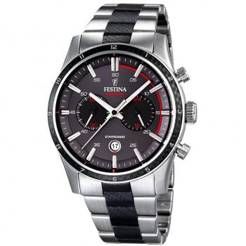 Festina Tour of Britain 2015 Edition Men's Quartz Watch with Grey Dial Chronograph Display and Two Tone Stainless Steel Bracelet F16819/2