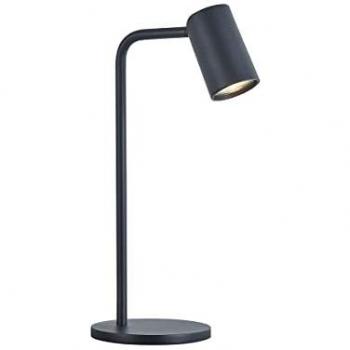 Lámpara de Mesa Pequeña Sal Negra con Interruptor en Línea, 1 Luz GU10