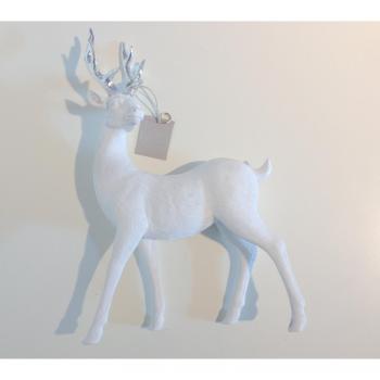 Lámpara de sobremesa con forma de reno ciervo para colocar de pie, Serafina Coll, porcelana/de metal-look, aproximadamente 35 * 22 cm grande, bálsamo de plástico