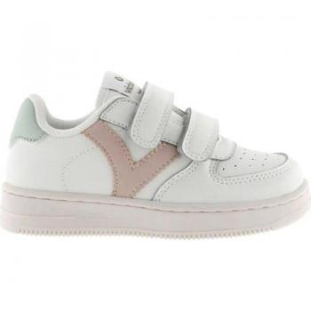 Zapatillas deportivas de niños Victoria con piezas en contraste y tiras adherentes, efecto piel, modelo 1124104 nude