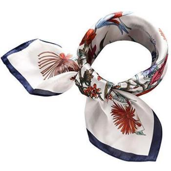 RIIQIICHY Pañuelo de Seda para Mujer Pañuelos para Cuello Colores y Diseños Variados 70 x 70 cm