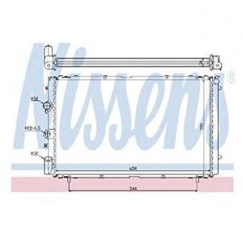 Radiador de refrigeración del motor NISSENS 63796, compatible con múltiples vehículos, fabricado en aluminio y plástico, diseñado para un rendimiento óptimo en la regulación de temperatura del motor, incluye conexiones precisas y acabados de alta c