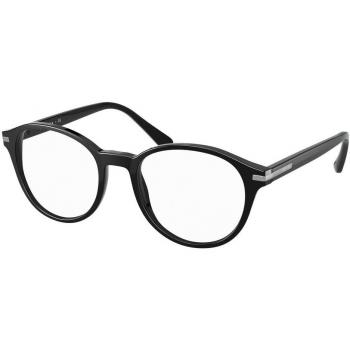 Prada PR 13WVF Asian Fit 1AB1O1 Gafas Recetadas para Hombre Negras con armazones negros y lentes de prescripción, diseño ajustado para rostro asiático