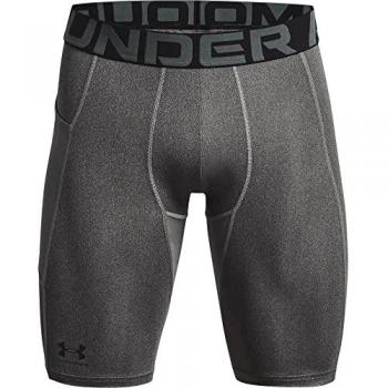 Under Armour Pantalones Cortos Largos Compresivos HeatGear para hombre, color gris, talla XXL