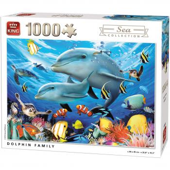 Puzzle Rey Familia de Delfines 1000 Piezas