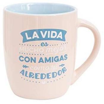 Mr. Wonderful 8435460738507 Taza-La Vida es Mucho Mejor con Amigas como tú Alrededor, Rosa