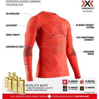 X-Bionic Camiseta Ml C/Redondo Energy Accumulator 4.0 Hombre Naranja, XXL, EA-WT06W19M-O021-XXL