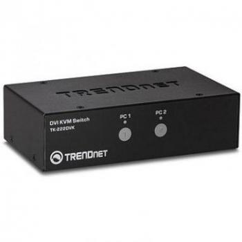 Trendnet TK-222DVK 2-Port USB DVI KVM Switch with Audio Kit Black