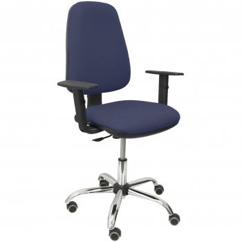 Piqueras y Crespo Silla SOCOVOS Bali Azul Marino Brazos Regulables Oficina, Tela, 116x48x48 cm
