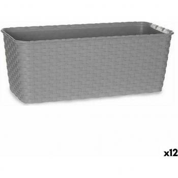 Jardinera Autorriego Stefanplast Gris Plástico 13 x 11 x 29 cm (12 Unidades)