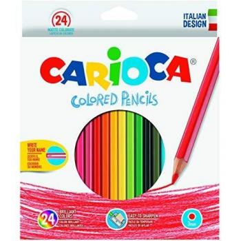 Carioca 40381 - Caja de 24 lápices hexagonales, multicolor