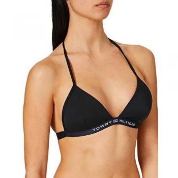 Tommy Hilfiger Triangle Fixed Parte Superior de Bikini, Negro
