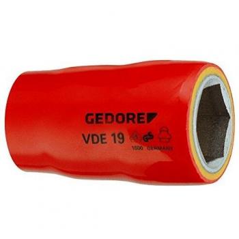 Inserto de llave de vaso VDE 1/2 19 mm Gedore, 6 caras, acero cromo-vanadio