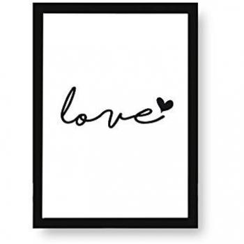 Kenay Home Lámina Love A3, Papel, Blanco y Negro