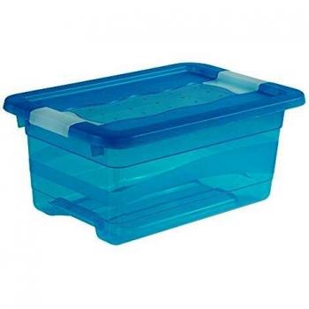 Cubo de Almacenaje con Tapa Transparente Azul 4L