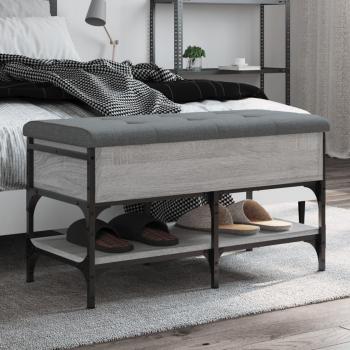 Zapatero gris Sonoma 82X42x45 cm madera multicapa