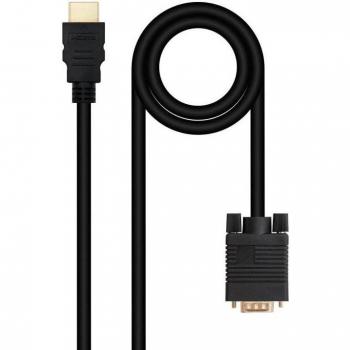 Nanocable 10.15.4348 Cable Conversor HDMI Macho a VGA Macho, 1.8m, Negro