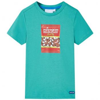 Camiseta infantil de manga corta color verde menta oscuro 128