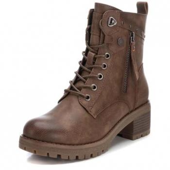Botín de Mujer Refresh 172241 con Cordones y Cremallera Lateral, Color Taupe