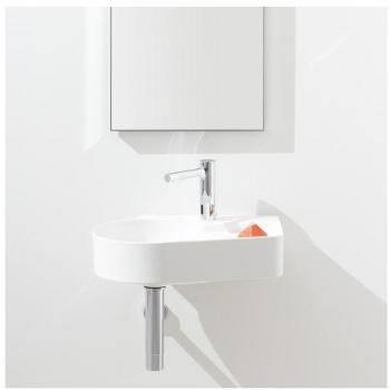 Lavabo Sobre Encimera Laufen VAL 530x400mm, 1 Agujero para Grifo, Con Rebosadero, Semi-Seco Derecha, Color Blanco